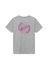 Les Deux GLOBE - T-shirt estampada - grey melange/magenta