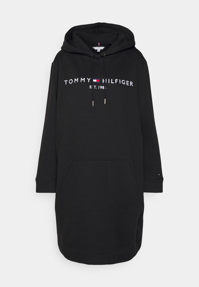 Tommy Hilfiger Curve HOODIE DRESS - Day dress - black - Zalando.co.uk