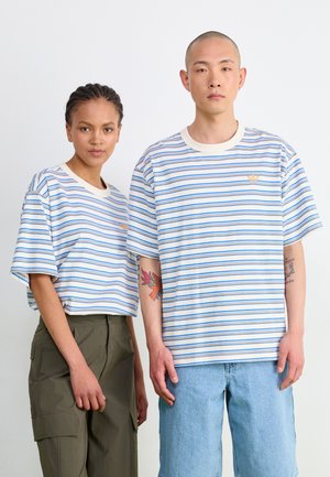 adidas Originals STRIPE TEE UNISEX - T-shirts print - multicolor/blanch cargo/hazy orange