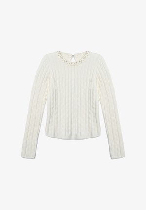 Calliope CON TRECCE E PERLE APPLICATE - Strickpullover - bianco lana