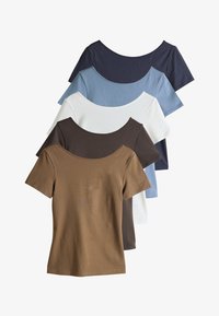 Valitud, navy blue chocolate brown brown light blue cream