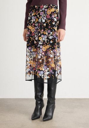 SKIRT - A-snit nederdel - black