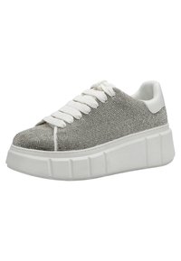 Tamaris Sneaker Da Donna, Colore Argento (Pewter Antic 916), Numero 38, Materiale Sintetico, Chiusura Con Cerniera, Tacco Piatto