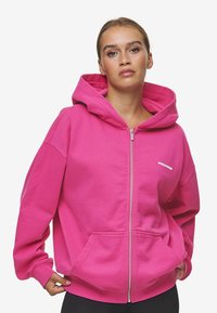 Pegador RAMIRA OVERSIZED - Majica s kapuljačom i patentnim zatvaračem - washed digital pink,white