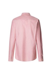 Camicia a maniche lunghe a righe rosa e bianche con colletto classico, polsini a bottoni e dettaglio a yoke sul retro. Tessuto morbido.