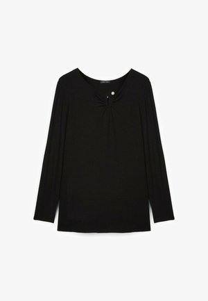 Fiorella Rubino, T-SHIRT CON DETTAGLIO SULLO SCOLLO - Langarmshirt - nero