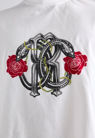 Roberto Cavalli ROSES COOL FIT - Print T-shirt - white