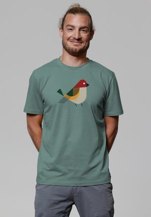 watapparel VOGEL - Print T-shirt - green bay