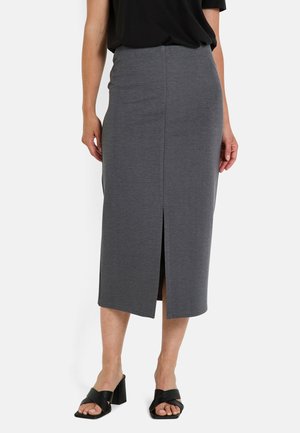 FENDUE - Jupe crayon - gris chiné