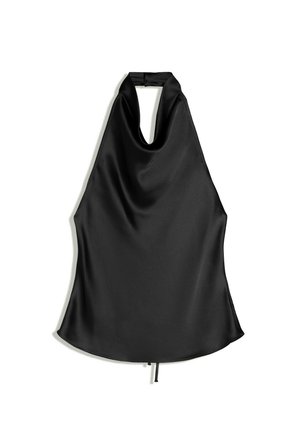 Bershka, DRAPED SATEEN - TOP - Bluse - black