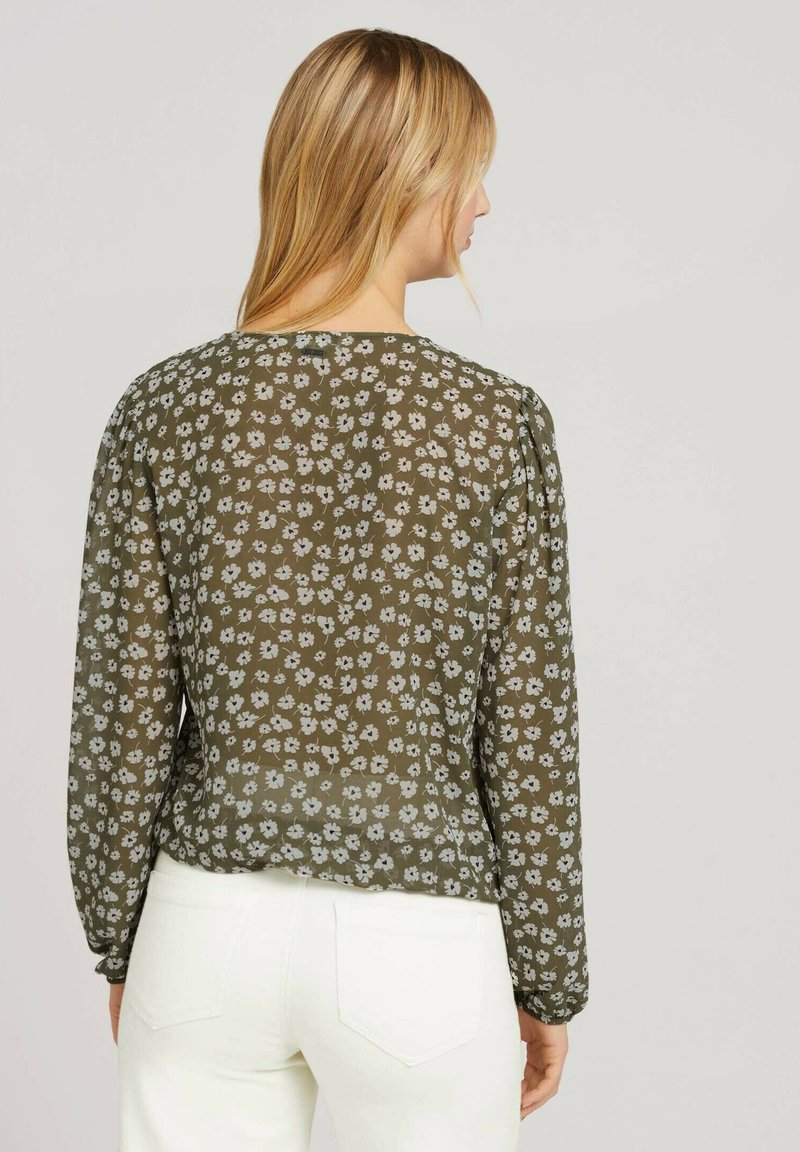 Damen T-Shirts | TOM TAILOR DENIM BALLOON SLEEVE BLOUSE Langarmshirt olive flower print/oliv-meliert - BI32130 Damen T-Shirts | TOM TAILOR DENIM BALLOON SLEEVE BLOUSE Langarmshirt olive flower print/oliv-meliert - BI32130