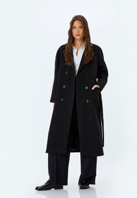 BUTTONED LONG  - Trenchcoat - black