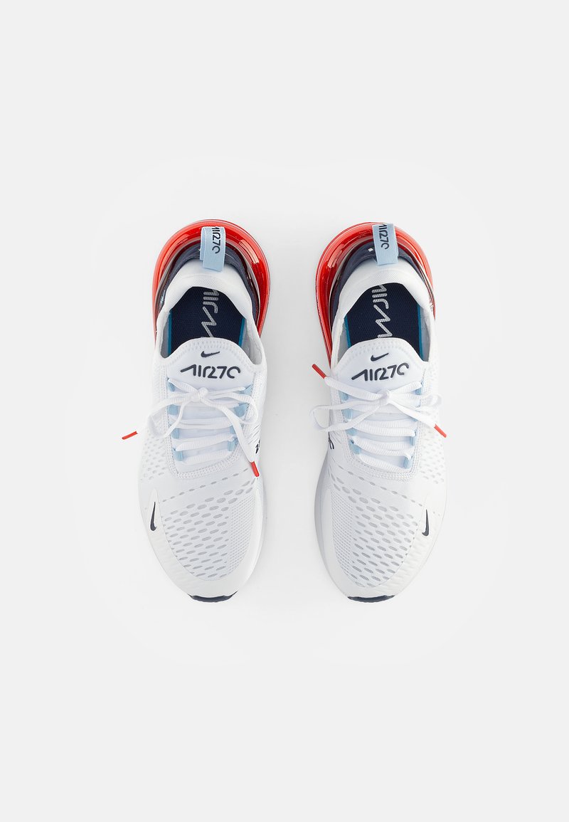 navy blue and red nike sneakers