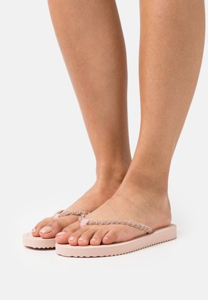 GLITTER - T-bar sandals - dirty rose