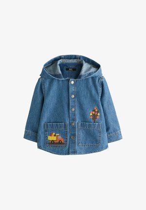 Next, REGULAR FIT - LONG SLEEVE HOODED OVERSHIRT - Spijkerjas - denim embroidery transport