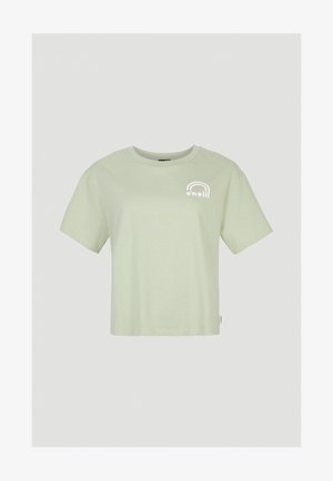 Lichtgroen kort mouw crop top T-shirt met ronde hals en klein wit O'Neill-logo op de linkerborst.