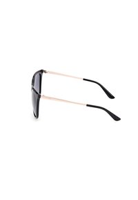 Mustad mustad prillid läikiva raamiga, gradiendi läätsed ja kullatooni metallist käepidemed. Tekstureeritud mustad otsad hoidmiseks. Elegantne ja kaasaegne disain.