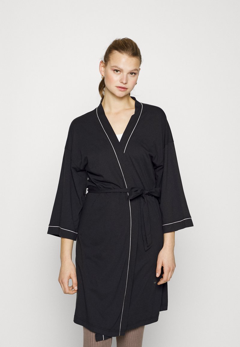 LASCANA PIPING KIMONO Dressing gown black Zalando.ie
