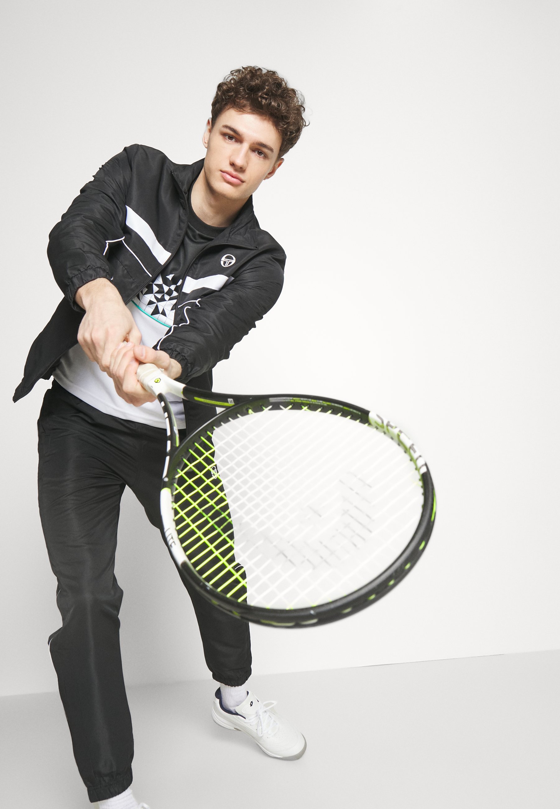 Sergio Tacchini ZELMA TRACKSUIT - Trainingspak - black/white/zwart