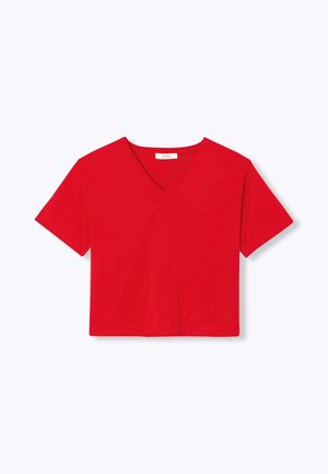 Promod, T-SHIRT BASIQUE COL V - T-shirt basique - rouge