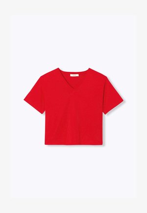 Promod, T-SHIRT BASIQUE COL V - T-shirt basique - rouge
