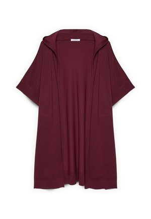 Fiorella Rubino, MAXI GILET CON CAPPUCCIO - Vest - bordeaux