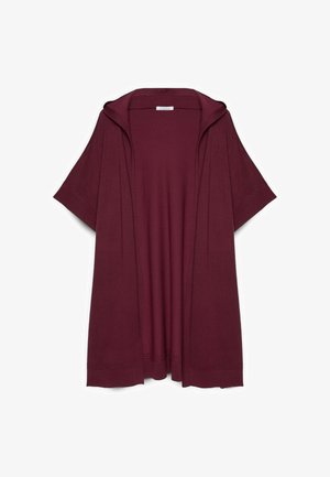 Fiorella Rubino, MAXI GILET CON CAPPUCCIO - Cardigan - bordeaux