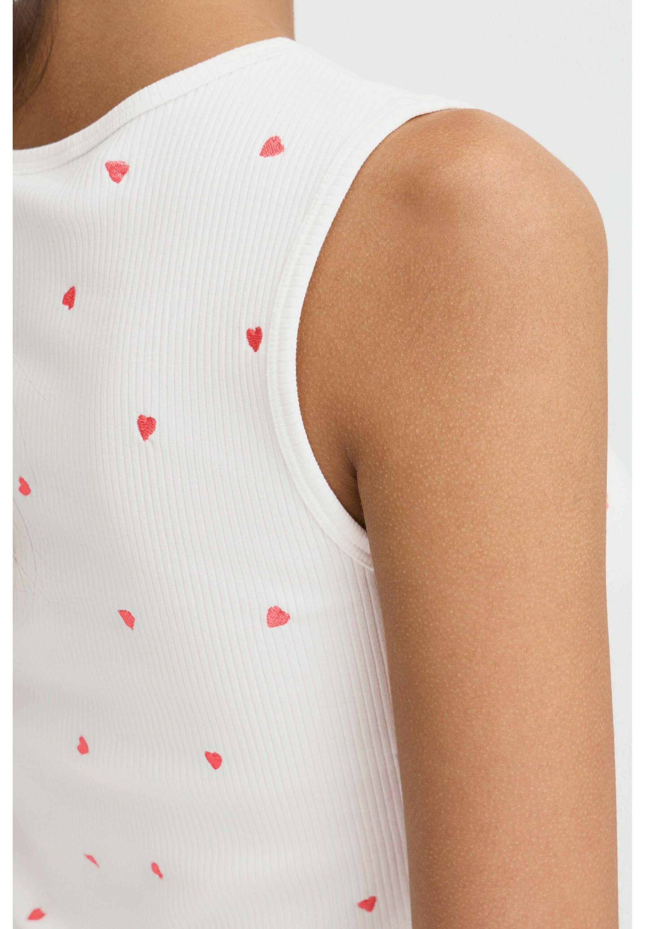 ICHI IHPALMA - Top - cloud dancer w heart embro/bianco - Zalando