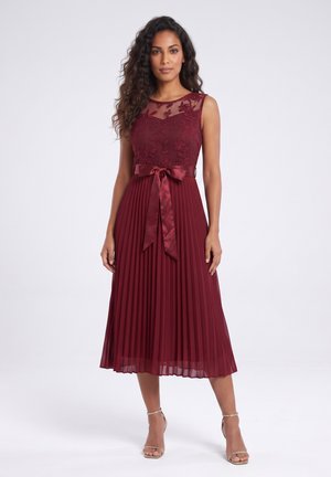 Anna Field by Zalando, LACE TOP PLEATED MIDI - Cocktail φόρεμα / Φόρεμα για πάρτι - burgundy