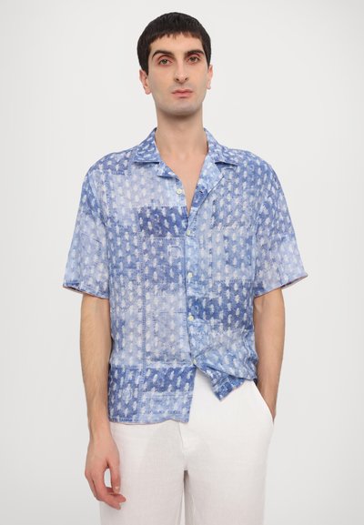 120% Lino SHORT SLEEVE  REGULAR FIT MEN SHIRT - Srajca - washed blue