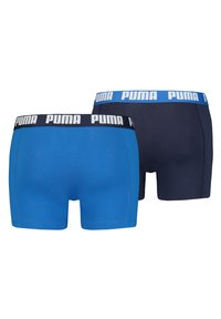 Meeste bokserid komplekt, mis sisaldab ühte sinist ja ühte tumesinist paari. Mõlemal on kontrastne elastne vöökoht, millel on valge "PUMA" logo.