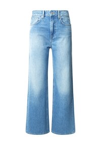 UHW LEXA - Flared jeans - med blue rigid denim