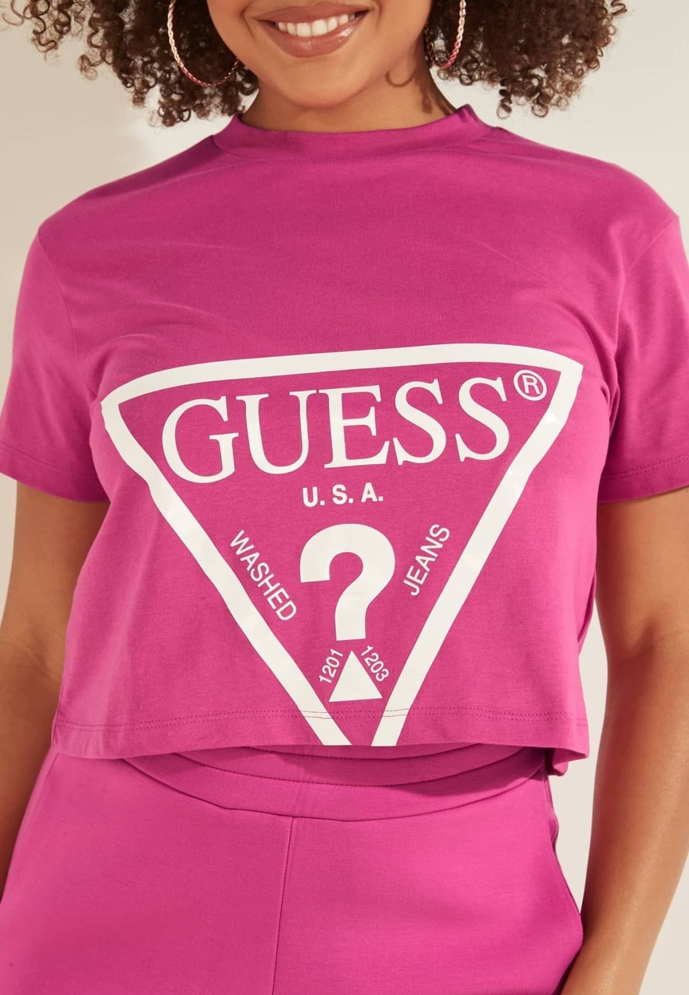 womens guess logo t shirt