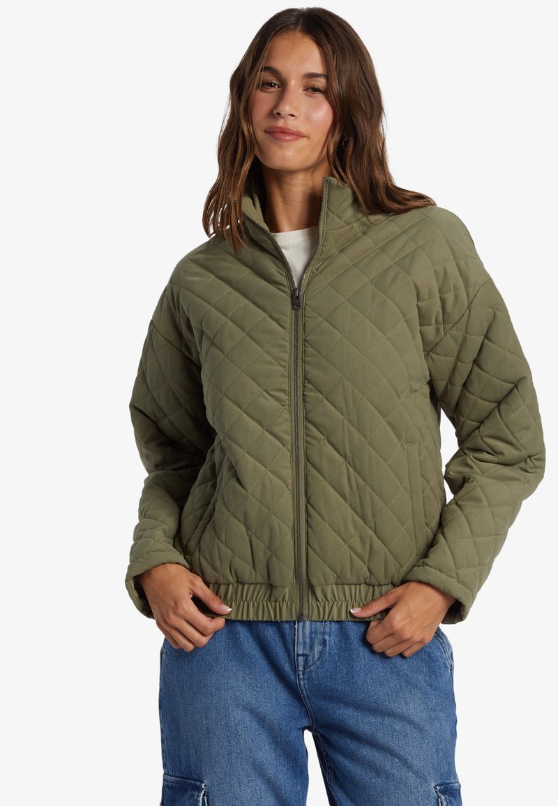 Green Roxy Jacket Roxy PATH TO PARADISE - GESTEPPTE MIT REISSVERSCHLUSS - Winter jacket ...