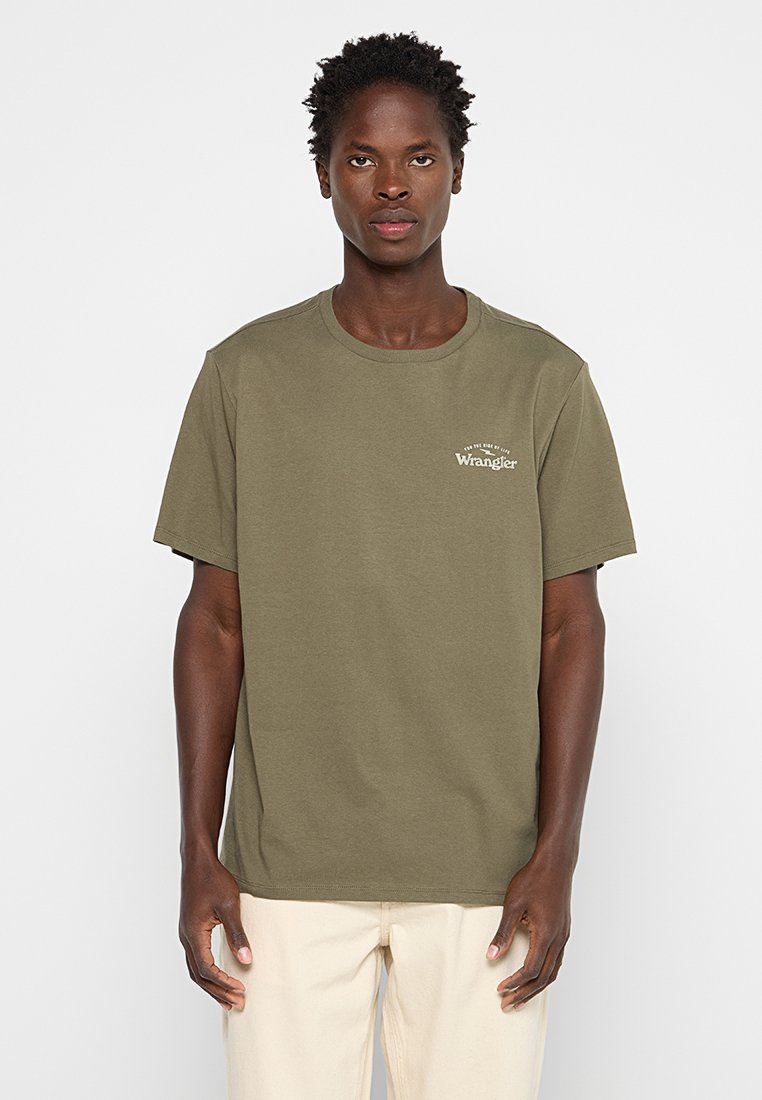 Wrangler T-shirt print olijfgroen