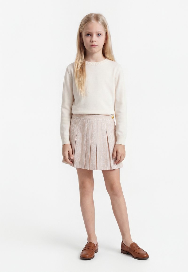 Versace SKIRT GRECA MOSAIC KIDS - Μίνι φούστα - white/champagne