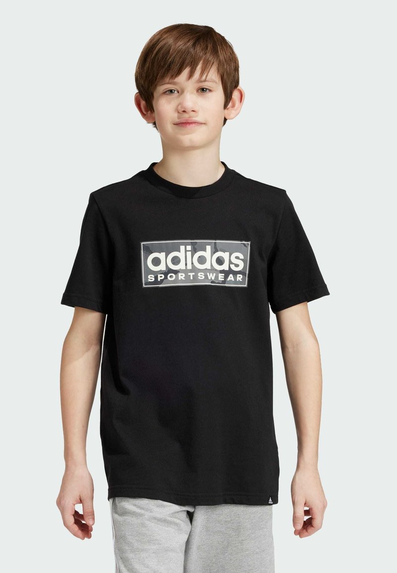 adidas Sportswear CAMO LINEAR GRAPHIC TEE - Camiseta estampada - black