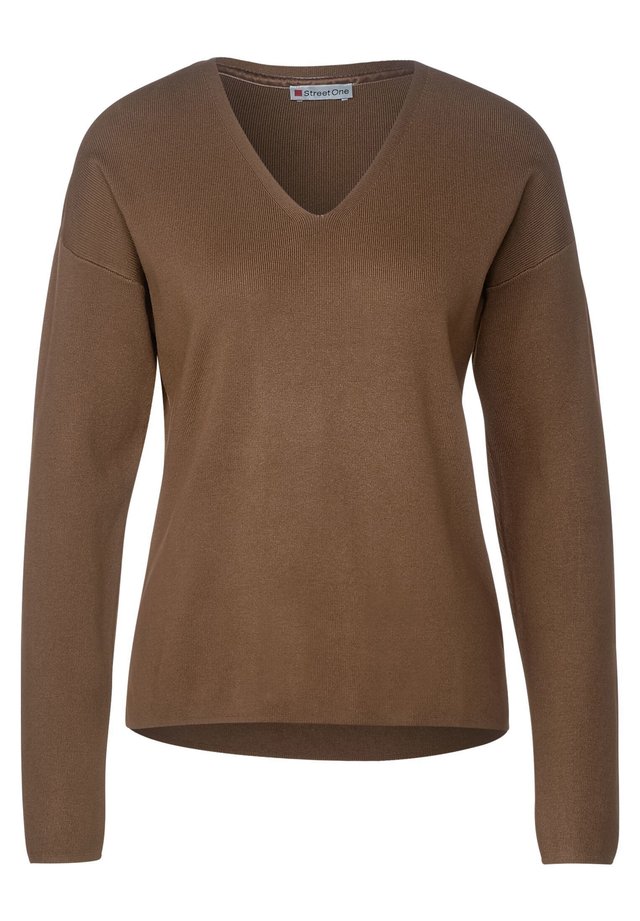 Softer in Unifarbe - Strickpullover - braun