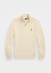 COTTON QUARTER-ZIP MOCKNECK SWEATER - Jersey de punto - beige