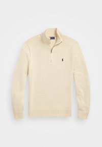 COTTON QUARTER ZIP SWEATER - Jumper - beige