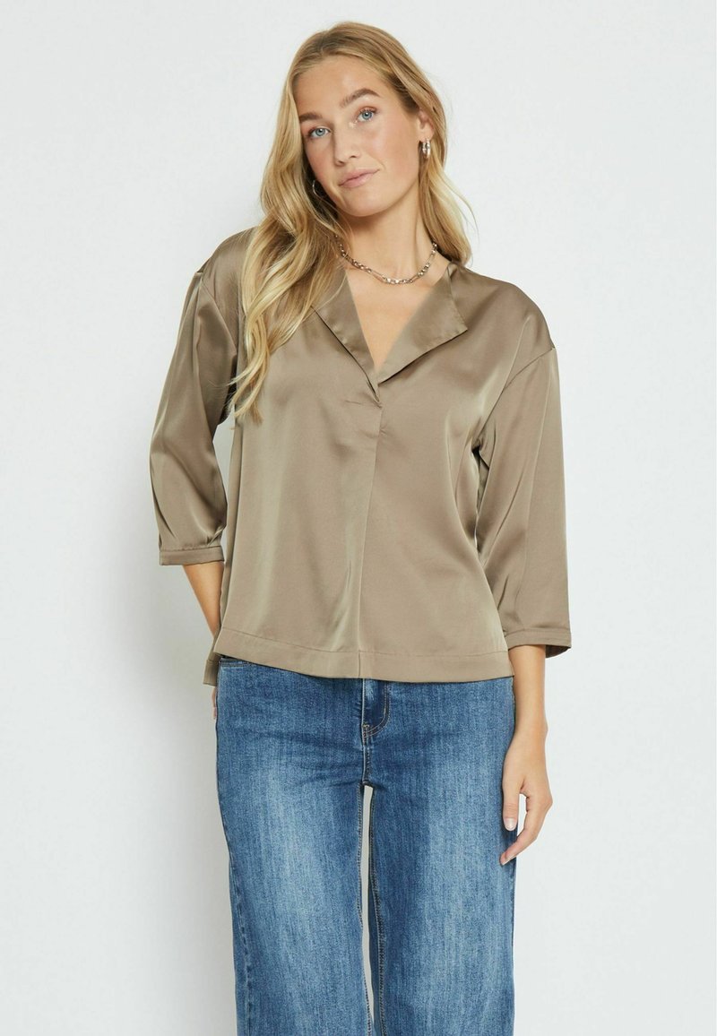 Desires ELKE V-NECK 3/4 SLEEVE - Palaidinė - iron