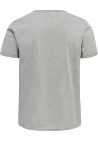 Szara koszulka z krótkim rękawem, wykonana z miękkiej bawełny. Posiada okrągły dekolt i luźny krój, o gładkiej powierzchni bez widocznych grafik.