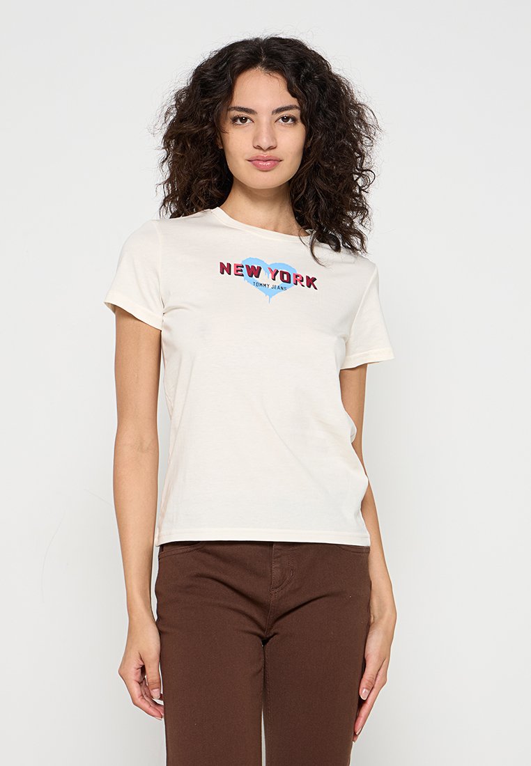 Tommy Jeans T-shirt print wit Tommy Jeans T-shirt print wit