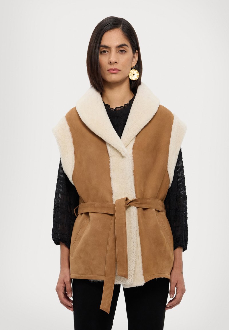 STUDIO ID Veste sans manches - brown/cream