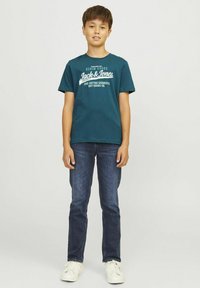 Jack & Jones Junior JJELOGO TEE O-NECK JNR - Marškinėliai su spaudiniu - deep teal