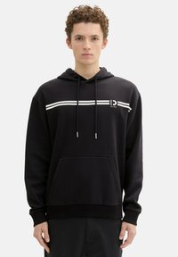 TOM TAILOR DENIM MIT PRINT - Felpa con cappuccio - black