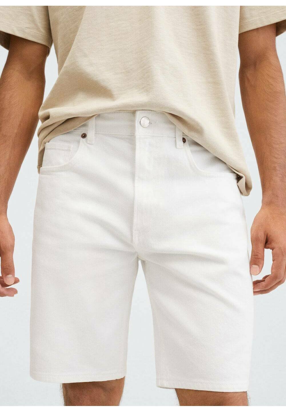 Mango JAROD - Denim shorts - blanco/white - Zalando.co.uk