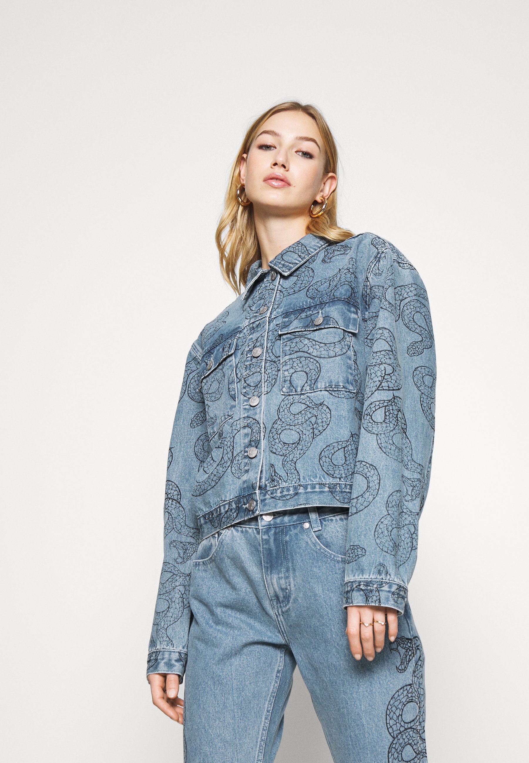 snake denim jacket