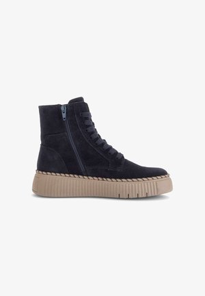 Gabor, GABOR SCHNÜRSTIEFELETTE - Platform ankle boots - dark-blue