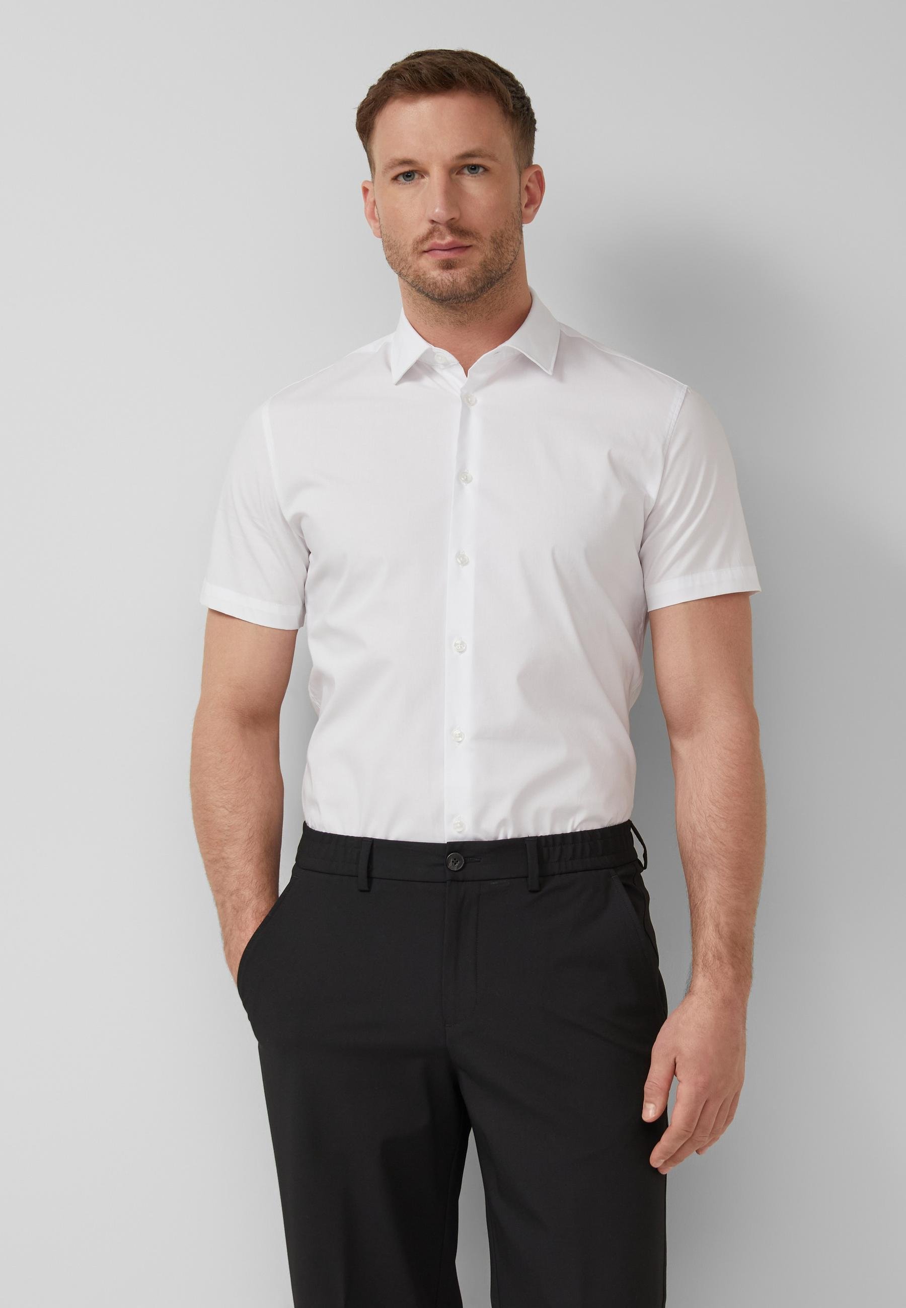 S.Oliver Camicia Uomo Maniche Corte – Stampa All-over, Vestibilità Regular, Colletto Con Risvolto